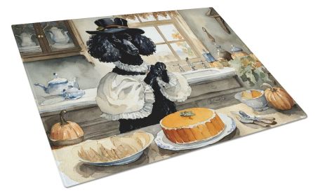 NEW Poodle Fall Kitchen Pumpkins Glass Cutting Board Decorative Tempered Glass Kitchen Cutting and Serving Board Large Size Chopping Board