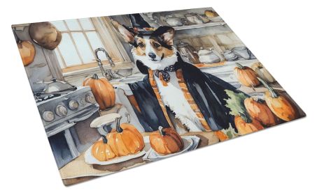 NEW Corgi Fall Kitchen Pumpkins Glass Cutting Board Decorative Tempered Glass Kitchen Cutting and Serving Board Large Size Chopping Board
