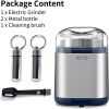Electric Grinder For Herb,pice,Pollen And Coffee Fast Grinding For Flower Buds,Dry Spices,And Herbs Compact Size Silver