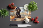 NEW Chocolate Lab Fall Kitchen Pumpkins Glass Cutting Board Decorative Tempered Glass Kitchen Cutting and Serving Board Large Size Chopping Board
