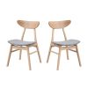 Wooden Dining Chairs Set of 2, Modern Soft Upholstered Kitchen Side Chairs,Wooden Frame Kitchen Chairs for Dining Room,Living Room,Restaurant,Oak