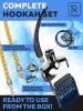 Silver Blue Portable Hookah Set Mini Kit Mini Hookah Small Hookah Set For Travel