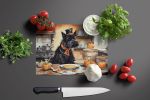NEW Scottish Terrier Fall Kitchen Pumpkins Glass Cutting Board Decorative Tempered Glass Kitchen Cutting and Serving Board Large Size Chopping Board