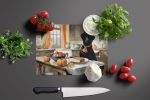 NEW Black Lab Fall Kitchen Pumpkins Glass Cutting Board Decorative Tempered Glass Kitchen Cutting and Serving Board Large Size Chopping Board