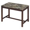 TREXM 5-Piece Modern Faux Marble Versatile Bar Table Set with Storage Drawers and Padded Stools
