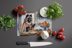 NEW Keeshond Fall Kitchen Pumpkins Glass Cutting Board Decorative Tempered Glass Kitchen Cutting and Serving Board Large Size Chopping Board
