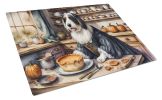 NEW Bearded Collie Fall Kitchen Pumpkins Glass Cutting Board Decorative Tempered Glass Kitchen Cutting and Serving Board Large Size Chopping Board