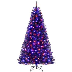 6/7/8 Feet Artificial Christmas Tree with 6 Lighting Modes and Spooky Sounds (size: 7 ft)