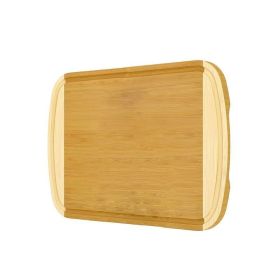 Two Tone Cutting Board with Side Handles & Juice Groove for Kitchen (Color: Natural, size: XXL  - 20" x 14")