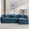 112.2" L-Shape Chenille Upholstered Sofa for Living Room Modern Luxury Sofa Couch with Ottoman and 5 Pillows for Living Room