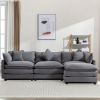 112.2" L-Shape Chenille Upholstered Sofa for Living Room Modern Luxury Sofa Couch with Ottoman and 5 Pillows for Living Room