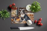 NEW Bearded Collie Fall Kitchen Pumpkins Glass Cutting Board Decorative Tempered Glass Kitchen Cutting and Serving Board Large Size Chopping Board