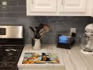NEW Golden Retriever Fall Kitchen Pumpkins Glass Cutting Board Decorative Tempered Glass Kitchen Cutting and Serving Board Large Size Chopping Board